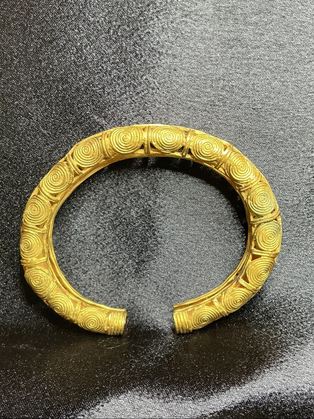 Gold Spiral Motif Cuff Bracelet - Women's Jewelry
